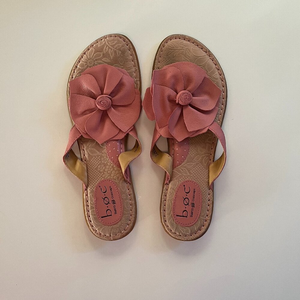 BØRN Pink Flower Sandals - Size 9